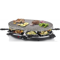 162720 Raclette et pierre à cuire ovale 8 poêlons