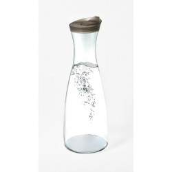 Carafe eau couleur style 1,5l transparent couvercle taupe