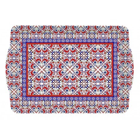Plateau vitrifie 33x22 cm Morocco red