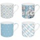 Set 4 mugs 300 ml porcelaine Trend & color light blue