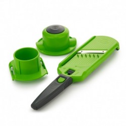 BS20941 Mandoline multidicer et julienne à manche et porte légumes vert