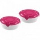 17033SIV SET DE 2 BOITES MOSCU RONDE 4 FERMETURES 0,5 L (Bleu/Rose/Vrert)