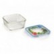 10001 Snipslock container verre carré décoré 0.8L