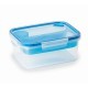 033094 Snipslock lunchbox carré bleu 1.5l plateau + couverts+ saucière