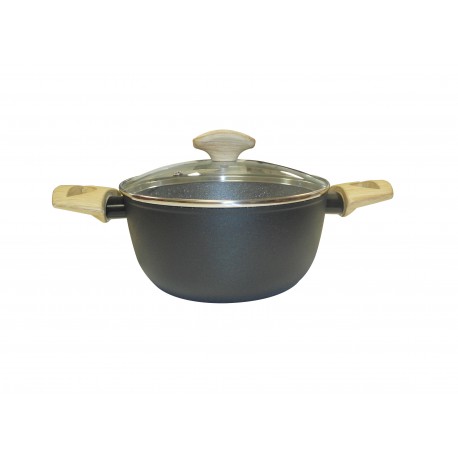 Le Giuste Faitout 20 cm revêtement Quarzotek + couvercle pyrex