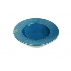 3441 Assiette creuse 24 cm rayures bleu petrole