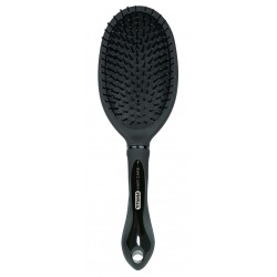 Brosse pneumatique ovale noire /céramique avec poil plastique à bord rond 1389