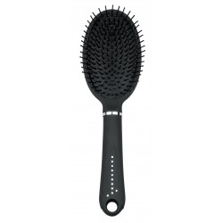 Brosse pneumatique ovale noire soft tuch avec strass et poils plastique 1401