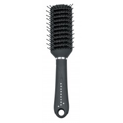 Brosse pneumatique tunnel noire soft tuch avec strass et poils plastique 1402