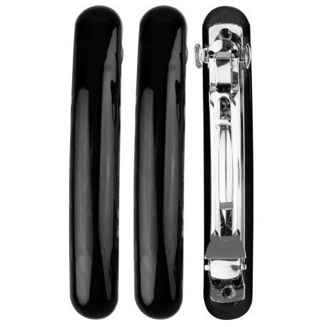 3 Barrettes 8.5x1.3cm noir 7850B