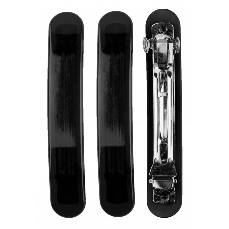 3 Barrettes 9.5x1.5cm noir 7856B
