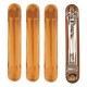 4 Barrettes 6x1cm marron clair 7864B