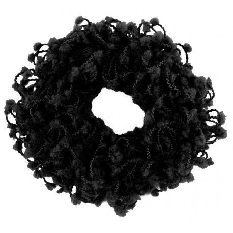2 Chouchous touffus D6.5cm noir 7877