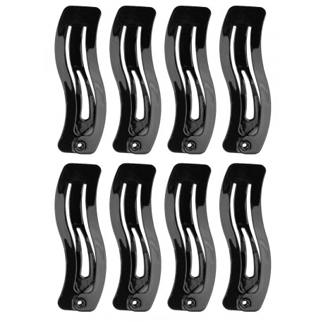 8 Clips à cheveux triangle 5cm noir 7880B