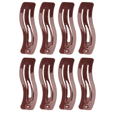8 Clips à cheveux triangle 5cm marron 7881B