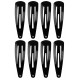 8 Clips à cheveux wave 4cm noir 7882B