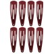 8 Clips à cheveux wave 4cm marron 7883B