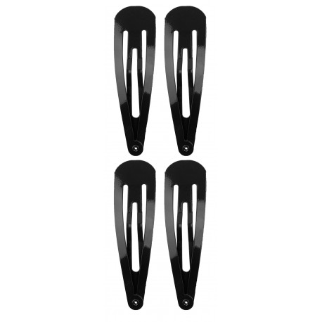 4 Clips à cheveux triangle 7cm noir 7884B