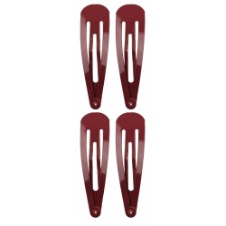 4 Clips à cheveux triangle 7cm marron 7885B