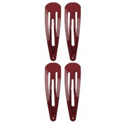 4 Clips à cheveux triangle 7cm marron 7885B