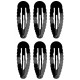 6 Clips à cheveux riffel 5cm noir 7886B
