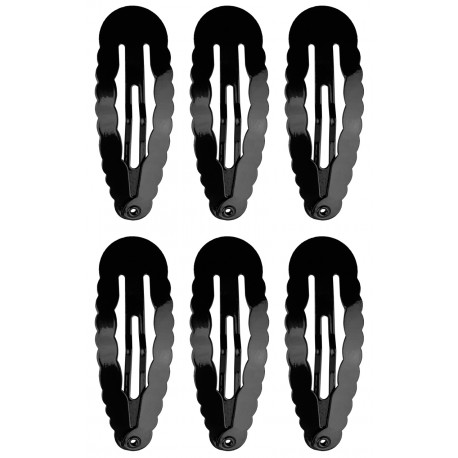 6 Clips à cheveux riffel 5cm noir 7886B