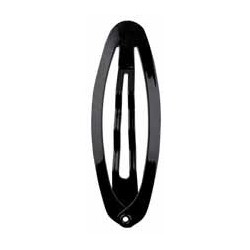 8 Clips à cheveux ovale 5cm noir 7888B