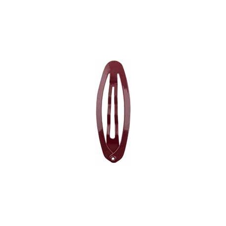 8 Clips à cheveux ovale 5cm marron 7889B