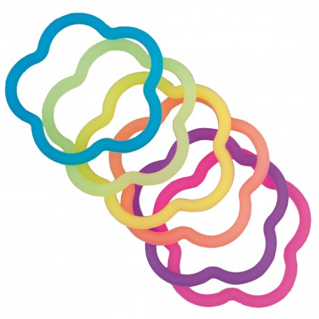 6 Elastiques fleurs silicones D5cm/2mm 7831 GIRL