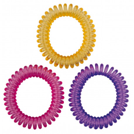 3 Elastiques antiglisse D2.5cm or rose violet 7892 GIRL