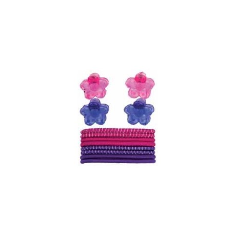 4 Clips fleur + 8 Elastiques 7990 GIRL