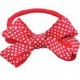 2 Noeuds 6cm sur Elastique rouge pois blanc 7997 GIRL