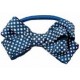 2 Noeuds 6cm sur Elastique bleu pois blanc 7898 GIRL
