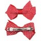2 Noeuds 6cm sur barette rouge pois blanc 7900 GIRL