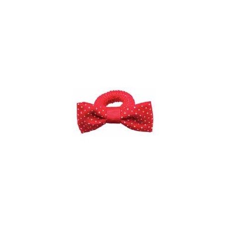 2 Noeuds 6cm sur él terry rouge pois blanc 7903 GIRL