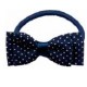 2 noeuds pap 6cm sur Elastique bleu pois blanc 7907 GIRL