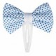 2 Noeuds 6cm sur pince blanc pois bleu 7911 GIRL