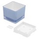 Pot Designo Cube 12 cm avec soucoupe (H4) Bleu