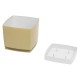 Pot Designo Cube 15 cm avec soucoupe (F5) Beige