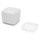 Pot Designo Cube 20 cm avec soucoupe (F1) Blanc