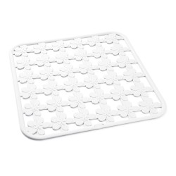 Tapis d'évier fleur blanc carré,44339
