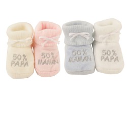 Chaussons 50% papa 50% Maman, livrable par 24