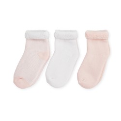 3 paires de chaussettes roses 6/12 mois