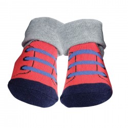 Chaussettes 0/6 mois baskets rouge