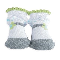 Chaussettes 0/6 mois petite fleur gris