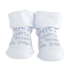 Chaussettes 0/6 mois petit cur blanc