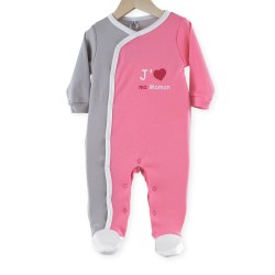 pyjama assortis 100% coton 56-68 (livrables par 6) Y j'aime ma maman