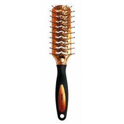 Brosse pneumatique satine noire et dorée 2843