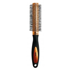 Brosse ronde 4.5 cm satine noire et dorée 2844