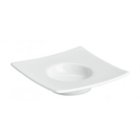 Assiette dégustation carré à pied 9x9x2, B1778